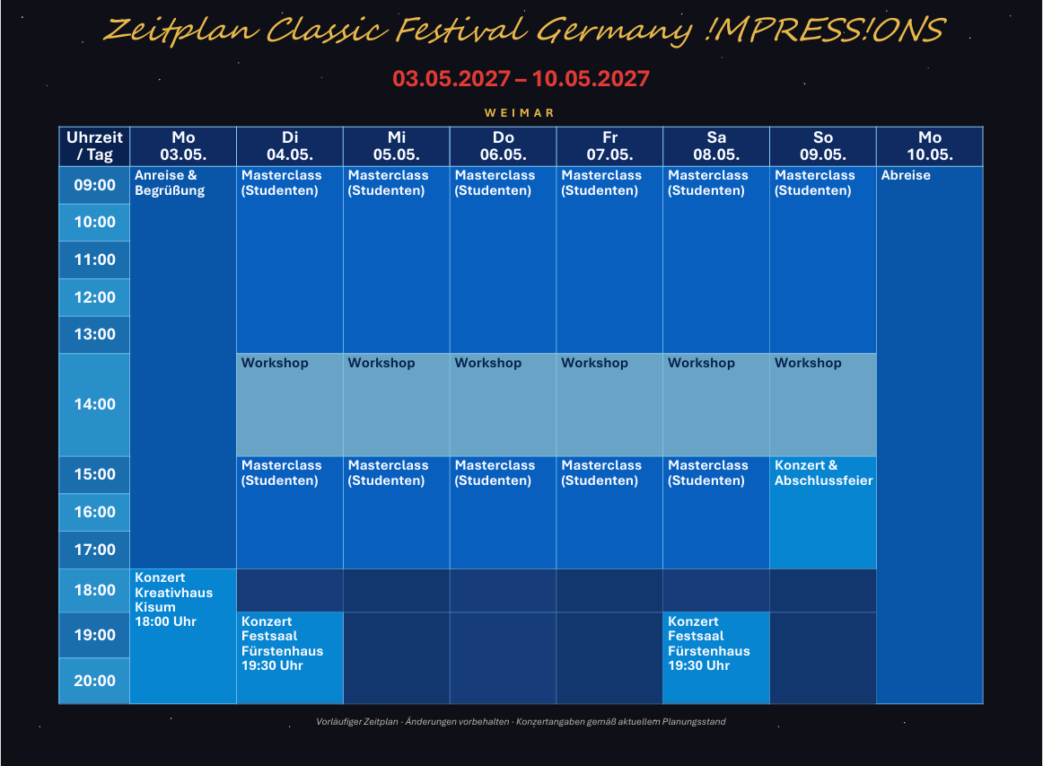 zeitplan